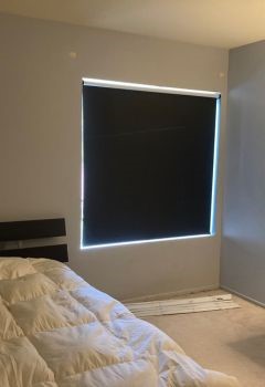 Custom Blackout Roller Shades for Windows in Santa Clarita Bedroom and Living Space